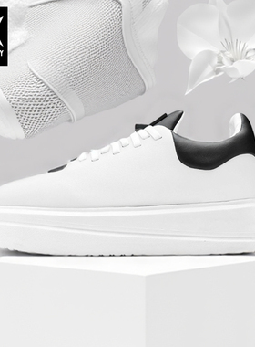 诺凡希厚底皮革小白鞋男春秋透气潮增高面包鞋原创潮拼色休闲板鞋