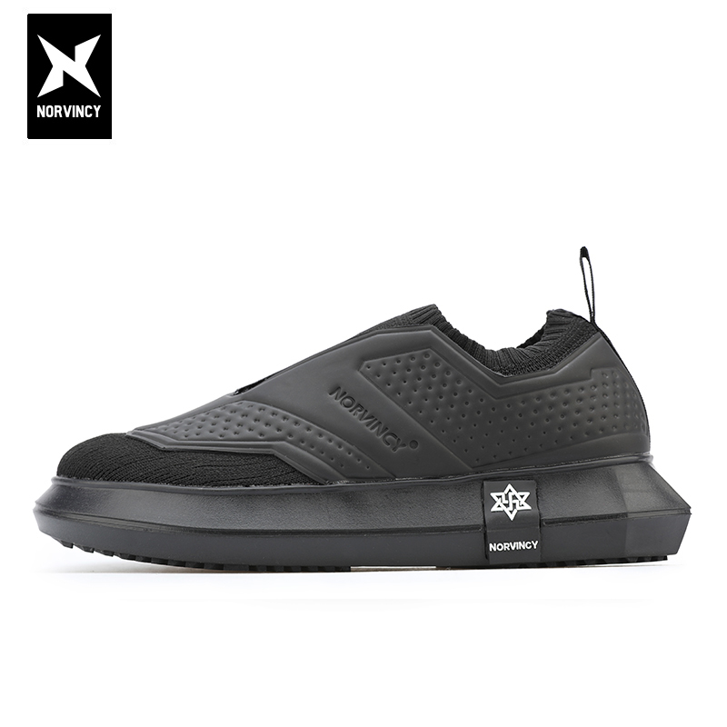 诺凡希透气低帮板鞋一脚蹬纯色