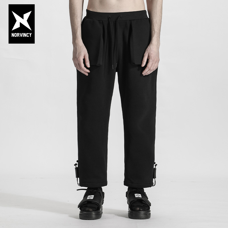 诺凡希潮流纯色春季新款休闲裤