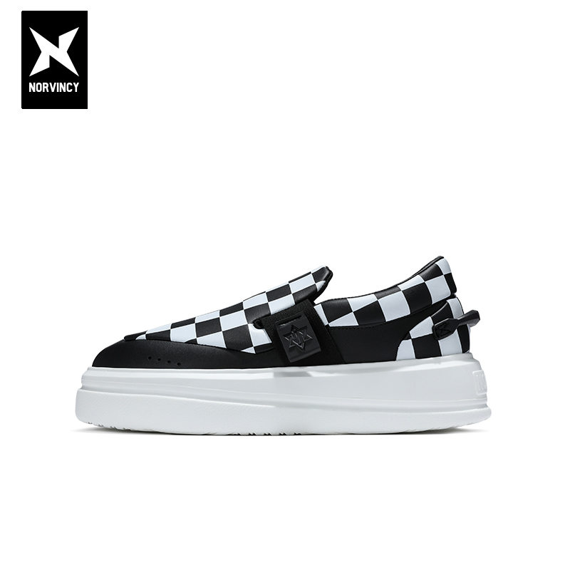 情侣厚底增高防滑百搭一脚蹬板鞋