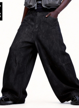 NORVINCY/诺凡希宽松弯刀四季通用中腰青年街头休闲男女式牛仔裤
