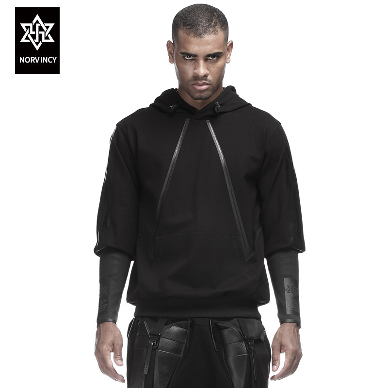 诺凡希连帽卫衣男秋冬新款欧美风潮牌街头运动嘻哈时尚青年上衣潮