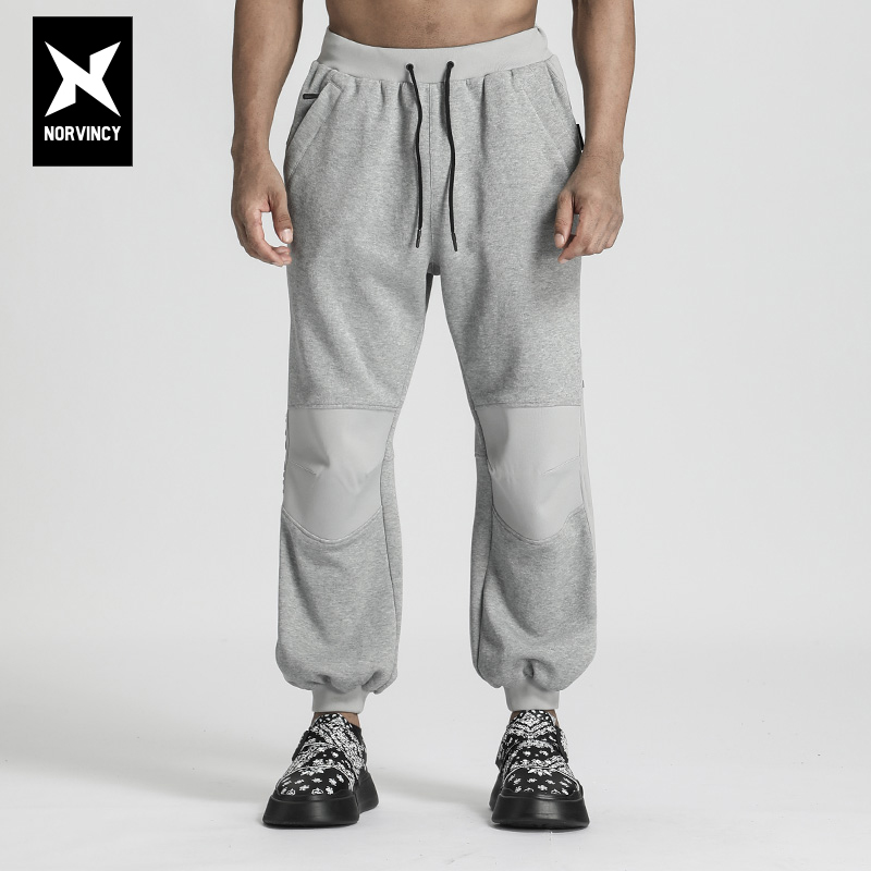 诺凡希潮流纯色弹力秋季新款卫裤