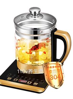 220V110V伏电压养生壶玻璃煎药壶烧水壶煮茶壶煮茶器出口北美加日