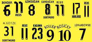 德甲多特蒙德球衣印字印号哈兰德