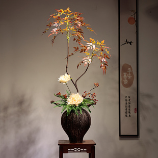 新中式陶瓷花瓶禅意高级感插花客厅高挑玄关民宿酒店家居装饰摆件