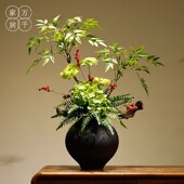 新中式 饰品 陶瓷花瓶摆件禅意高级感仿真花原创插花家居玄关民宿装