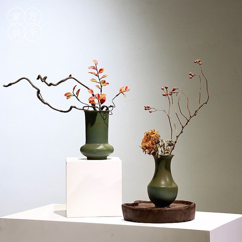 新中式陶瓷小花瓶插花摆件家居客厅茶桌茶室民宿博古架侘寂风装饰,家居饰品,花瓶,淘宝优惠券,粉丝福利购,淘宝优惠卷