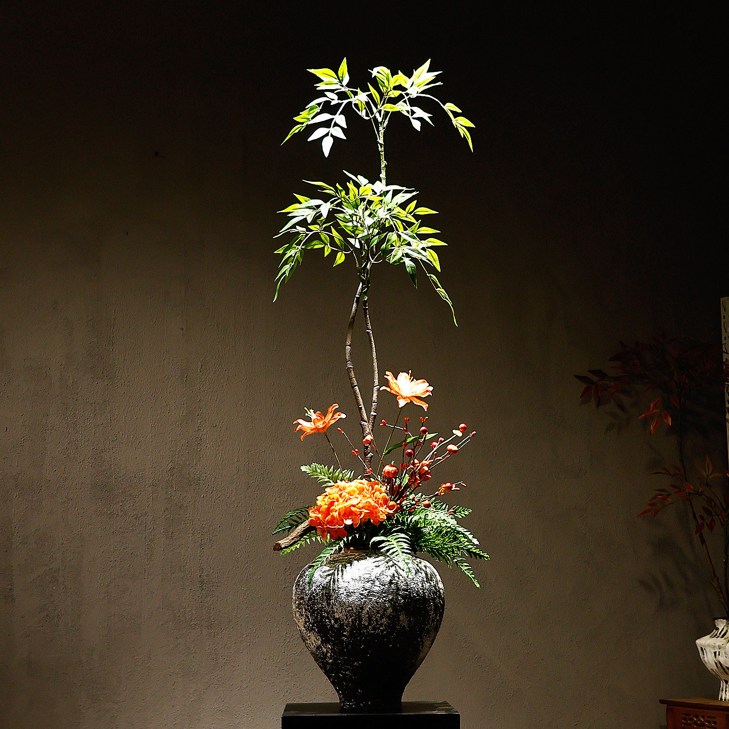 新中式陶瓷花瓶摆件禅意高挑插花家居玄关宋韵高级感民宿酒店装饰