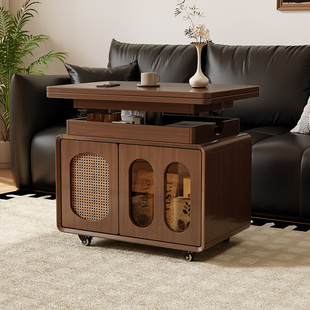 实木茶几折叠升降可移动沙发边柜客厅家用2026新款推车沙发边几