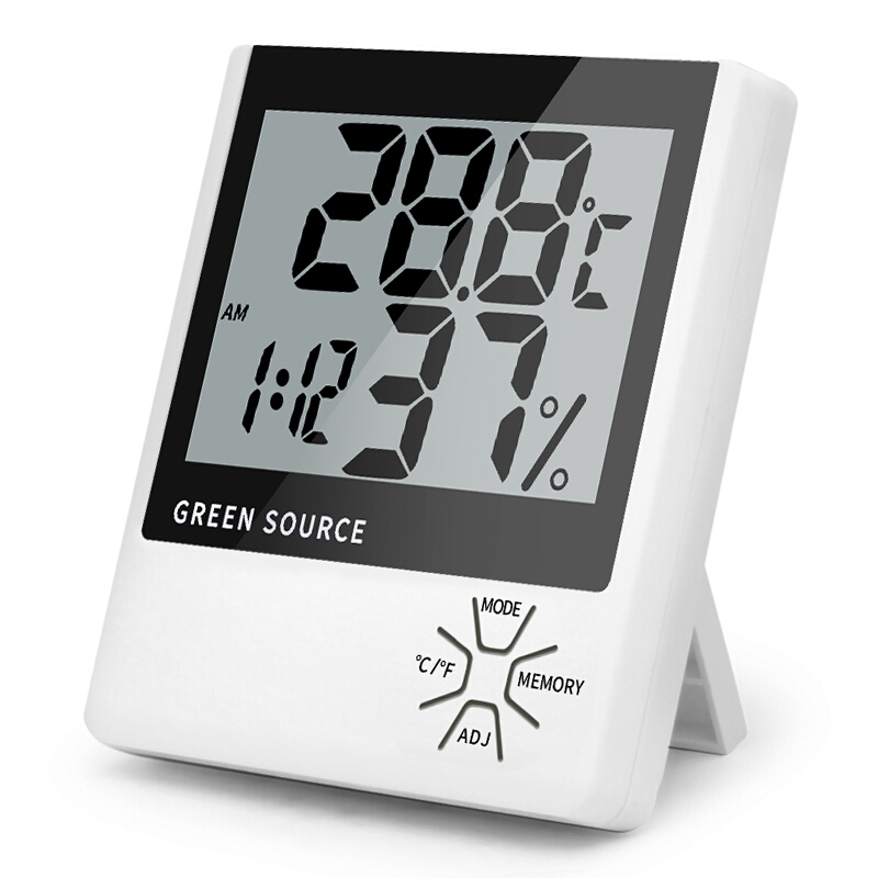 绿之源 台挂两用大屏多功能电子温湿度计 室内温度计干湿温湿度表