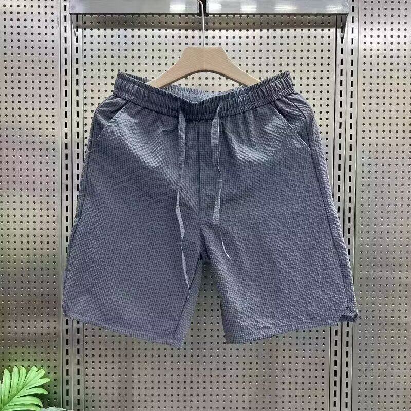 夏季男士中性风潮流泡泡纱百搭休闲短裤情侣时尚宽松沙滩五分裤子