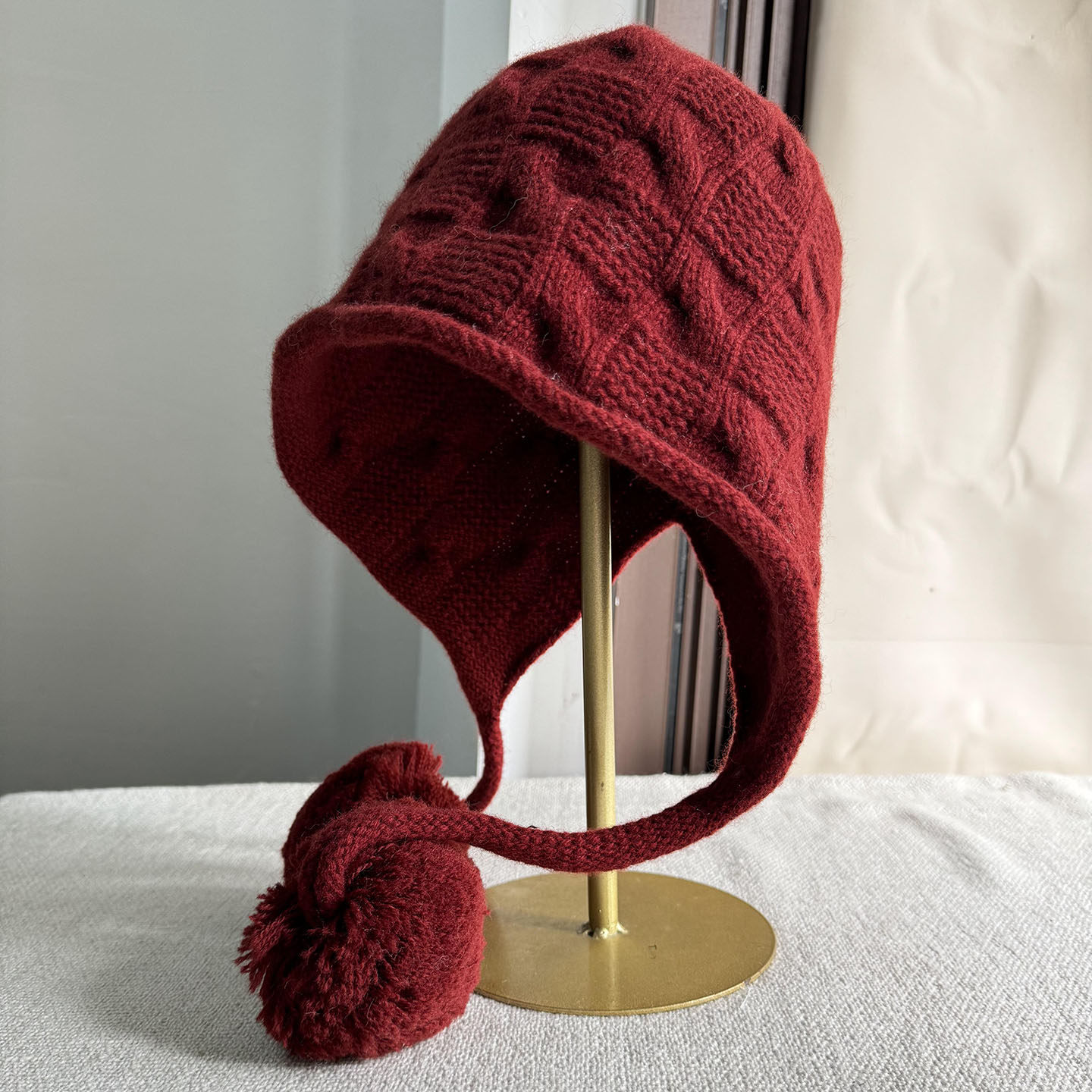 新款纯羊毛球巴拉克拉法帽子女护耳保暖红色针织帽包头百搭渔夫帽,服饰配件/皮带/帽子/围巾,帽子,淘宝优惠券,粉丝福利购,淘宝优惠卷