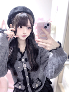 【桃月信】银河与你日系蕾服量产型清楚系大人感针织衫蛋糕裙