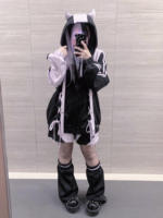 【 Electronic Sleepwalking 】 Japanese subculture mass-produced original water-color system hooded jacket, loose thumbnail 4