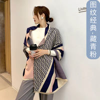 A new Korean double-sided checkered air-conditioned shawl for women in autumn and winter, versatile, warm and thick scarf cape thumbnail 5