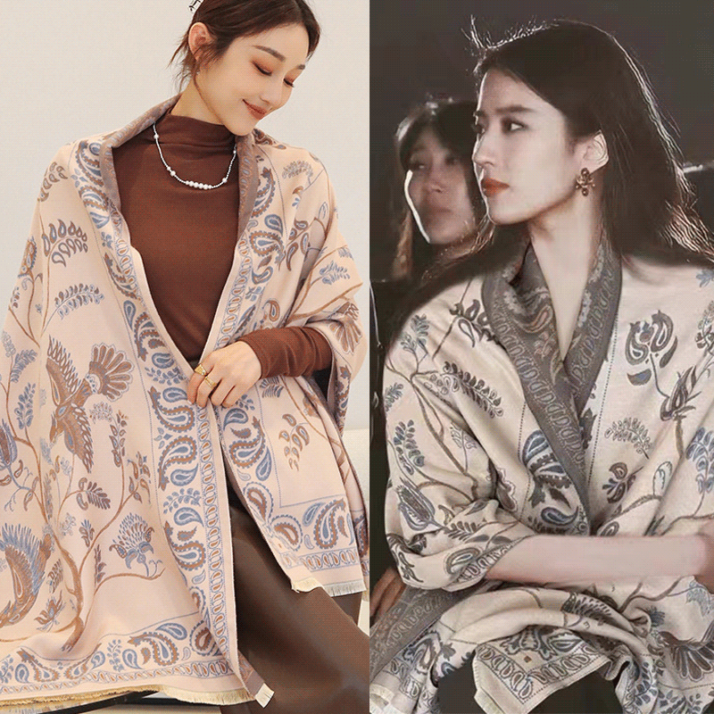 艾爵世家春夏秋冬植物花卉韩版女披肩女