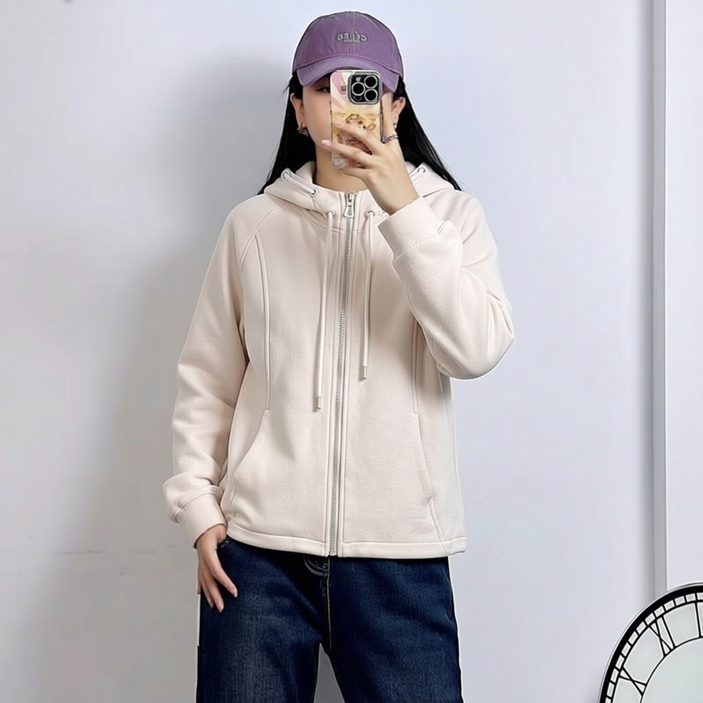 大码女装春季连帽短外套