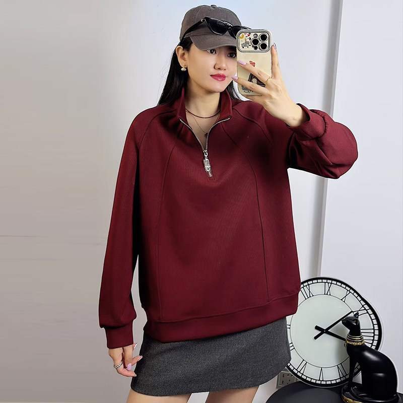 米莱奇2026新款卫衣女休闲大码女装春季立领百搭打底衫上衣6105