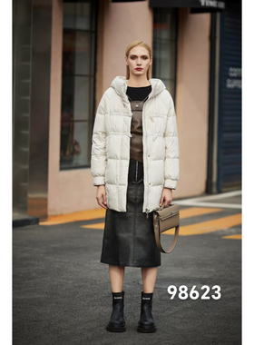 金影奇新款中长款羽绒服女宽松大码女装冬季加厚保暖羽绒衣98623