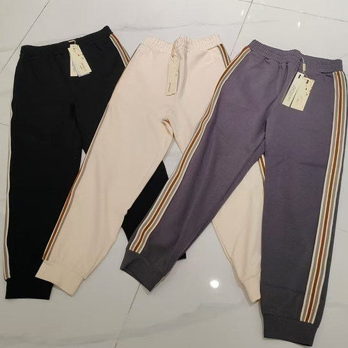 金影奇秋季新款高腰卫裤女休闲裤大码女装撞色织带九分裤子36057