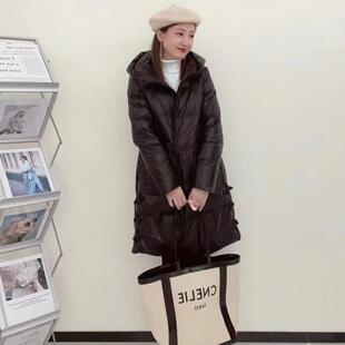 金影奇中长款羽绒服女2024冬季新款大码女装黑色羽绒衣外套98957