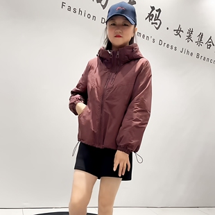 女装 冲锋衣棉服宽松大码 连帽薄棉衣25975 新款 天娇一生水2025冬季