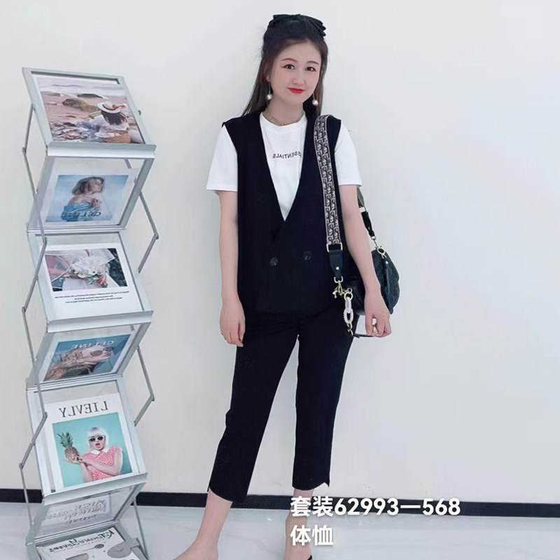 金影奇夏季两件套上衣八分裤套装