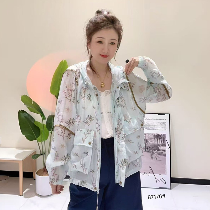 大码女装夏季长袖防晒衣外套