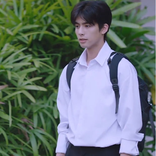 白色长袖休闲男士衬衣凌霄同款
