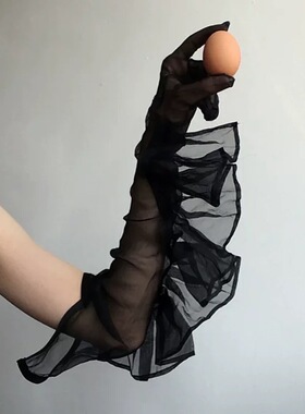 三色透明梭折套指蕾丝女