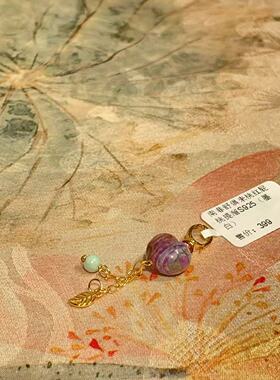 南非舒俱来桃红屁桃提溜吊坠S925（墨白）AZB11573