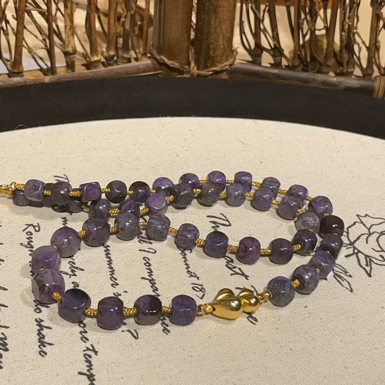 南非舒俱来泥地皇家紫魔方项链s925/45cm（介福）AZB10383