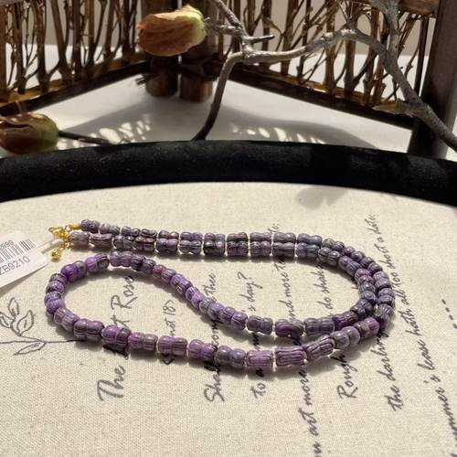 南非舒俱来泥地皇家紫并蒂莲项链/18k/45cm（苏晴）AZB9210