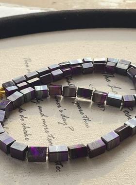 南非舒俱来紫丝绒四棱珠项链/18k/45cm（南歌）AZB10489