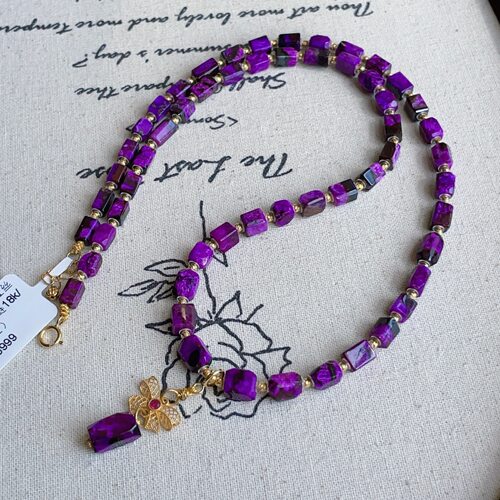 南非舒俱来火焰红丝绒蝴蝶吊坠项链18k/45cm（碧萱）AZB13722