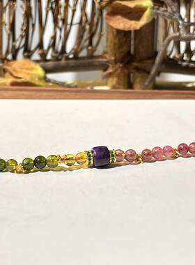 舒俱来皇家紫直切碧玺延长链/6.5mm/8cm（朔风）AZB6275