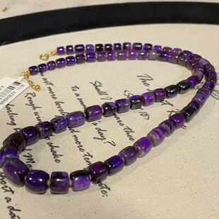 AZB11342 宛如 南非舒俱来帝王紫老型珠项链18k 45cm