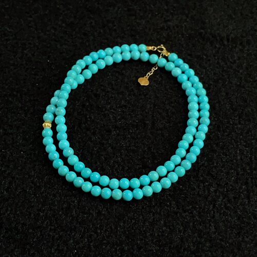 绿松石松石圆珠项链/AZB16797/18k/40CM/4MM(昭禾)