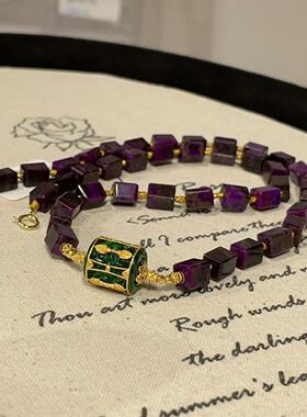 南非舒俱来丝绒四棱珠项链18k/40cm（清妍）AZB12105