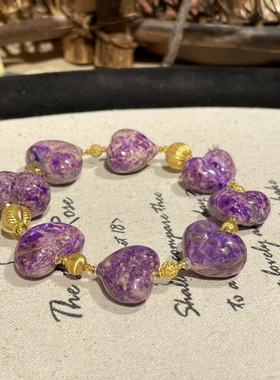 南非舒俱来酱紫春彩屁桃手串18k/16cm（瑶瑟）AZB8787