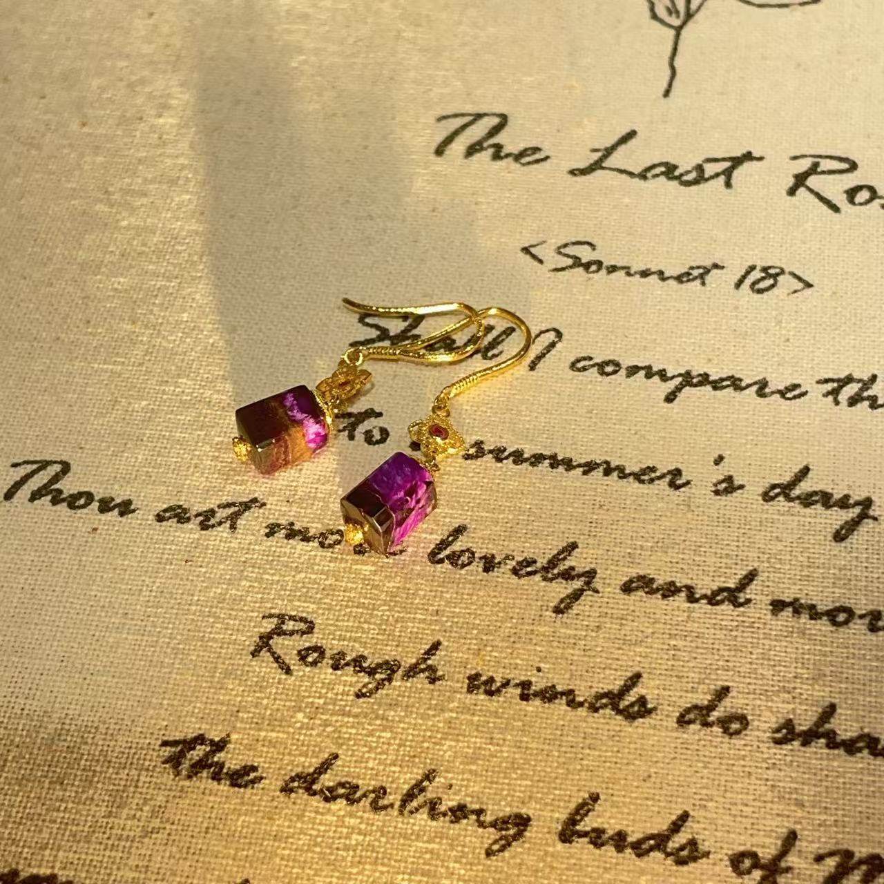 南非舒俱来红丝绒四棱珠耳钩18k（楚黛）AZB11234,珠宝/钻石/翡翠,手饰,淘宝优惠券,粉丝福利购,淘宝优惠卷