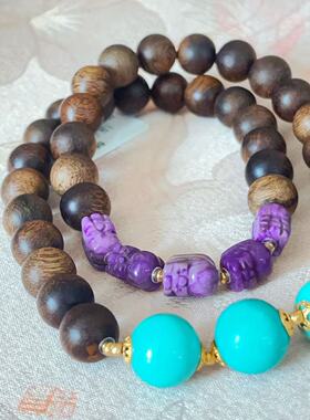 南非舒俱来皇家紫貔沉香圆珠多圈项链(予恩)ALJ10945