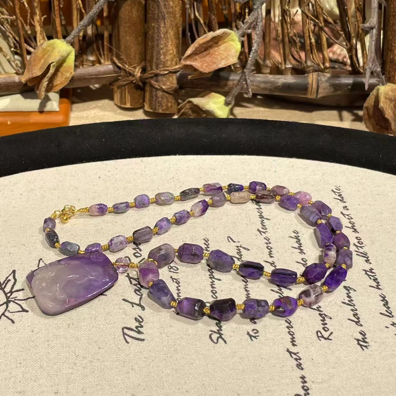 南非舒俱来皇家紫玉化钻切项链18k/40cm（幻海）AZB8846