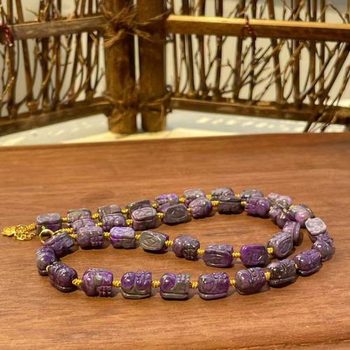 舒俱来泥地皇家紫貔貅素项链18k/40cm（绛雪）AZB6310