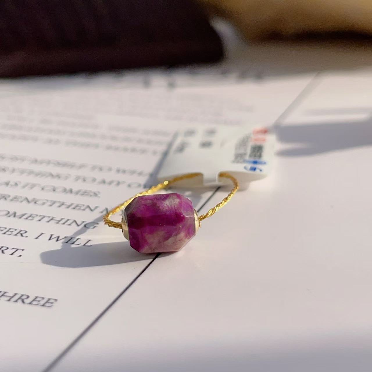 舒俱来桃红18k单珠吊坠/4-5mm/AZB2905