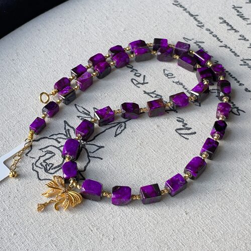 南非舒俱来红丝绒蝴蝶吊坠项链18k/40cm（昔予）AZB12735