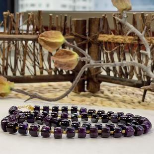 约6 45cm 6.5mm AZB6054 舒俱来老油帝王紫直切项链 月星 18k