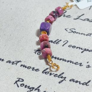 南非舒俱来桃红算盘直切珠延长链S925（莳允）AZB11030