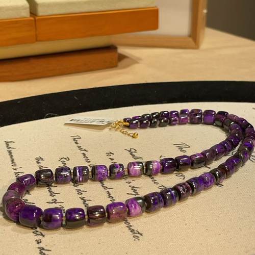 南非舒俱来丝绒老型珠项链18k/45cm（薄暮）AZB9723